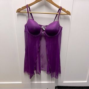 La Senza purple‎ lingerie mesh slip size L